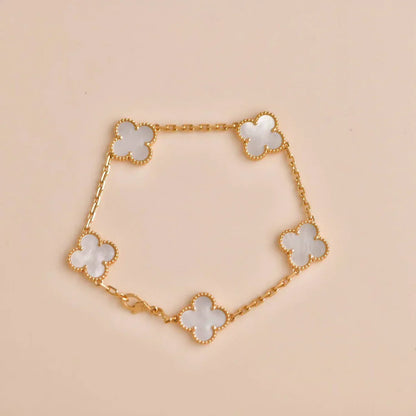 CLOVER WHITE PEARL MOP 5 MOTIF BRACELET COLLECTION