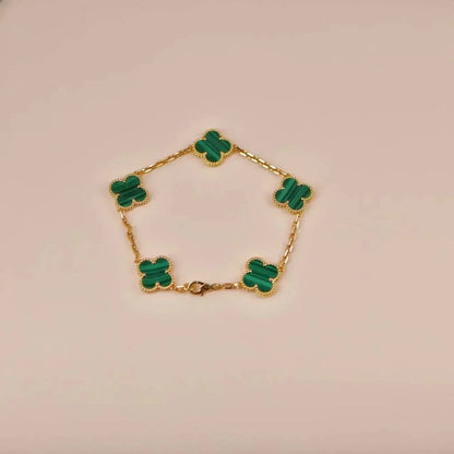 CLOVER 5 MOTIF MALACHITE BRACELET COLLECTION