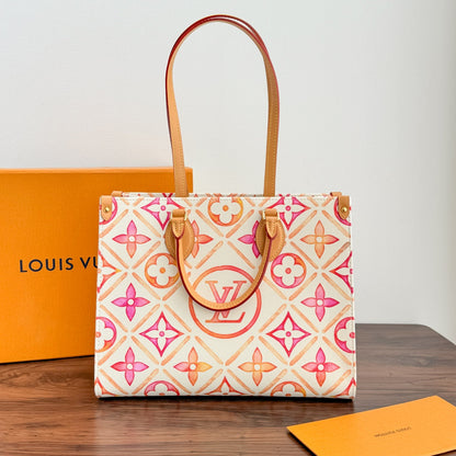 ONTHEGO MM 35CM TOILE MONOGRAMME CORAIL