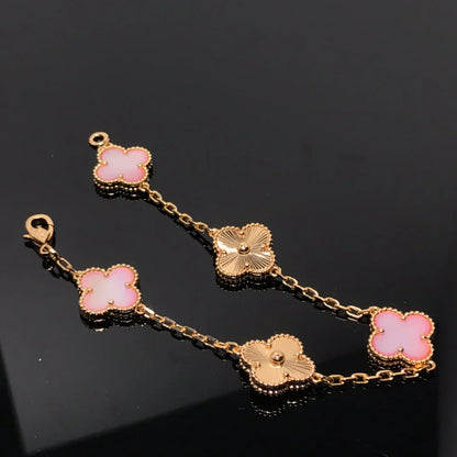 CLOVER 5 MOTIFS  PINK MOP BRACELET COLLECTION