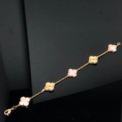 CLOVER 5 MOTIFS  PINK MOP BRACELET COLLECTION