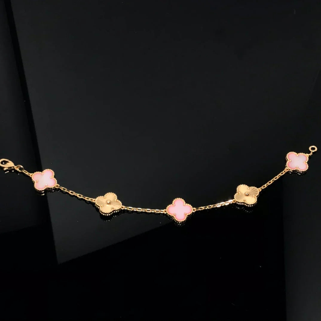 CLOVER 5 MOTIFS  PINK MOP BRACELET COLLECTION