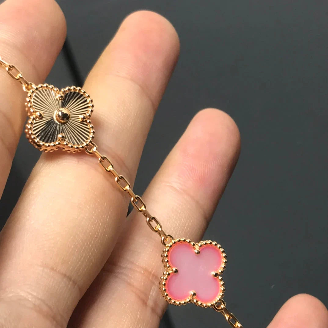 CLOVER 5 MOTIFS  PINK MOP BRACELET COLLECTION