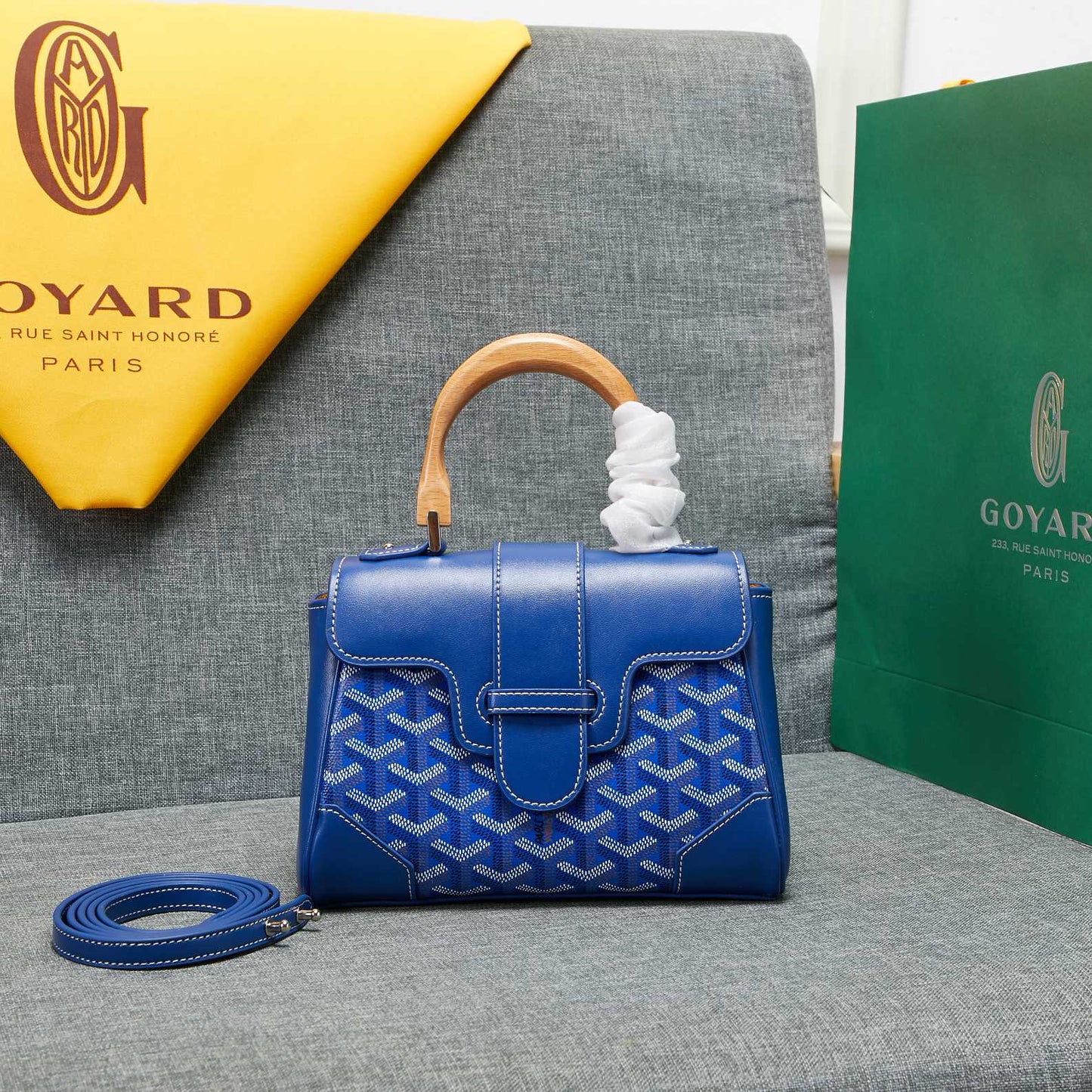 SAIGON SOUPLE MINI SAC EN TOILE BLEUE