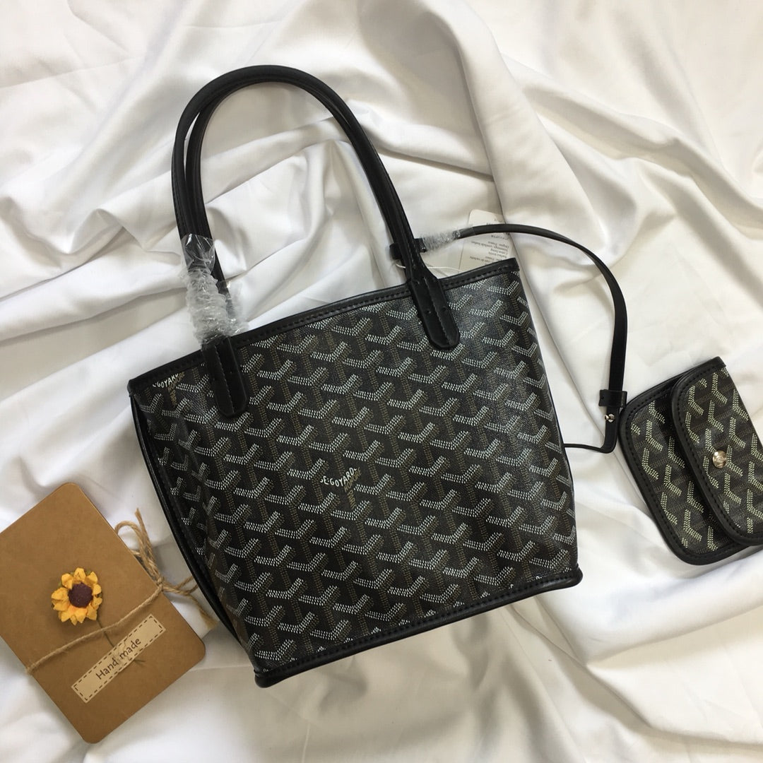MINI SAC HOBO BOHEME 38CM TOILE NOIRE