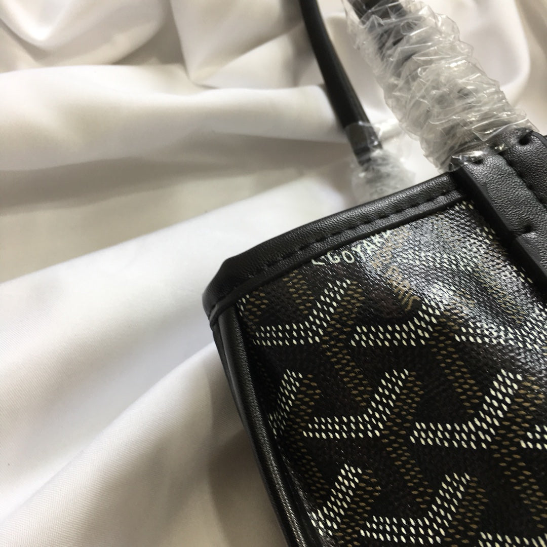 MINI SAC HOBO BOHEME 38CM TOILE NOIRE
