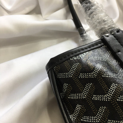 MINI SAC HOBO BOHEME 38CM TOILE NOIRE