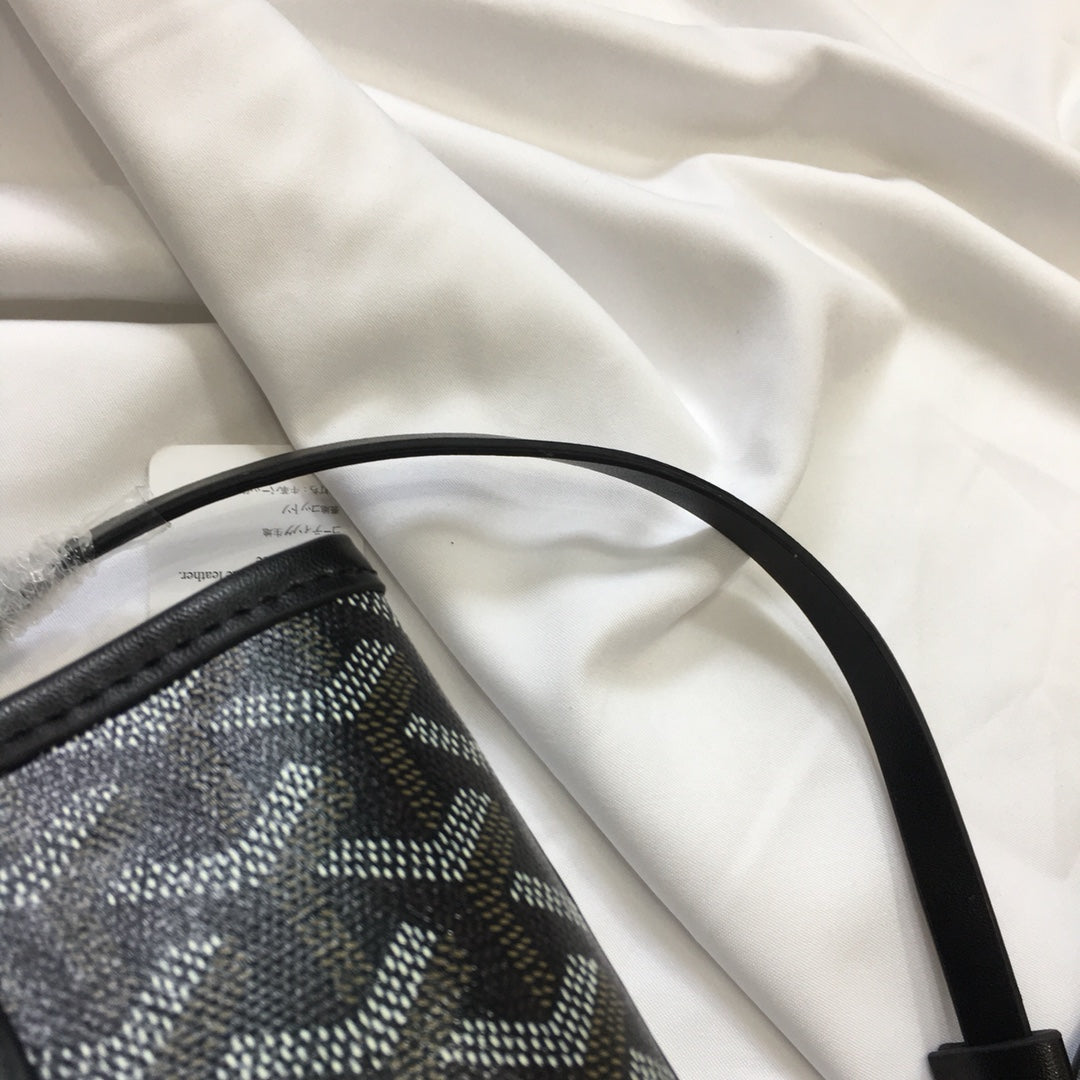 MINI SAC HOBO BOHEME 38CM TOILE NOIRE