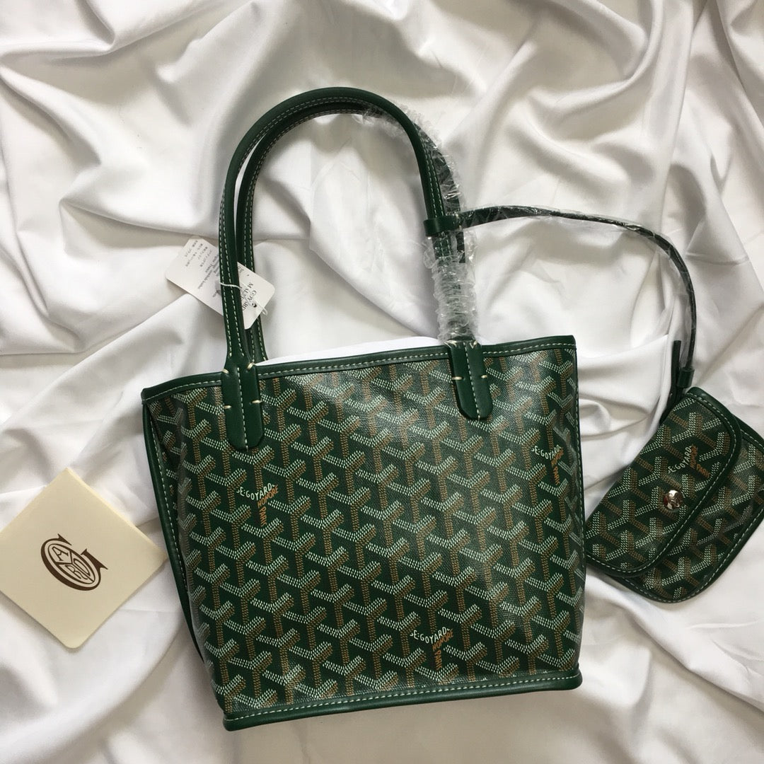 MINI SAC HOBO BOHEME 38CM TOILE VERTE