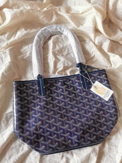 MINI SAC HOBO BOHEME 38CM TOILE BLEUE