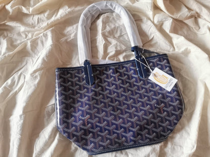 MINI SAC HOBO BOHEME 38CM TOILE BLEUE