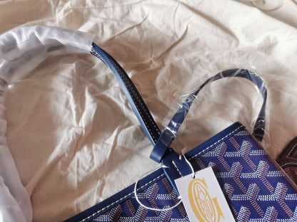 MINI SAC HOBO BOHEME 38CM TOILE BLEUE