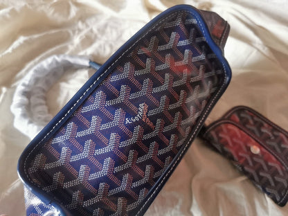 MINI SAC HOBO BOHEME 38CM TOILE BLEUE