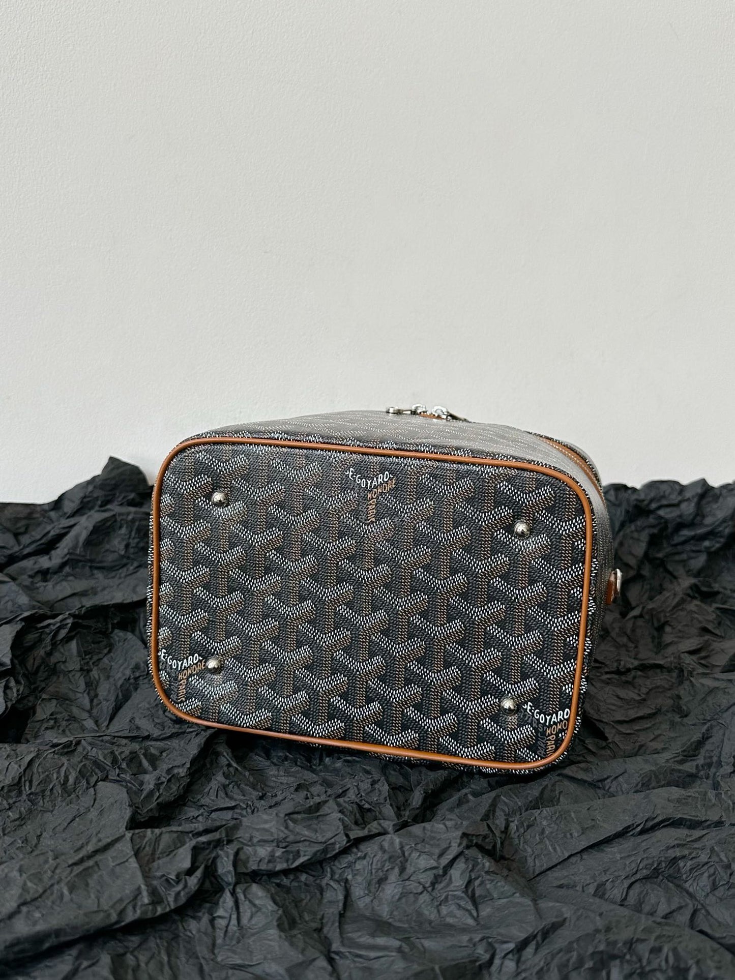 Trousse de maquillage Goya 20 cm en toile noire et beige
