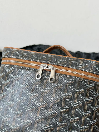 Trousse de maquillage Goya 20 cm en toile noire et beige