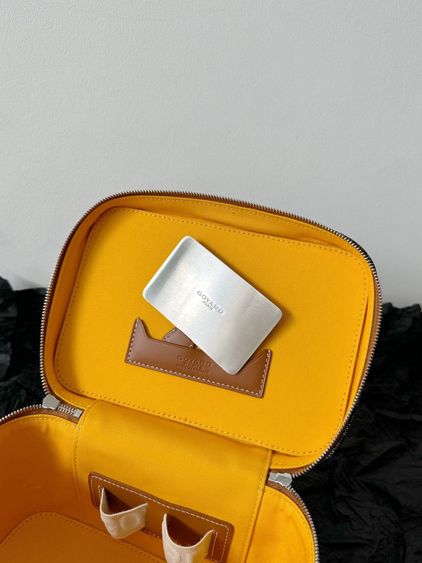 Trousse de maquillage Goya 20 cm en toile noire et beige