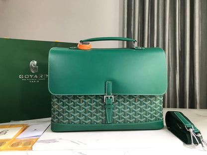 ゴヤール シタダン バッグ 38CM グリーン キャンバス