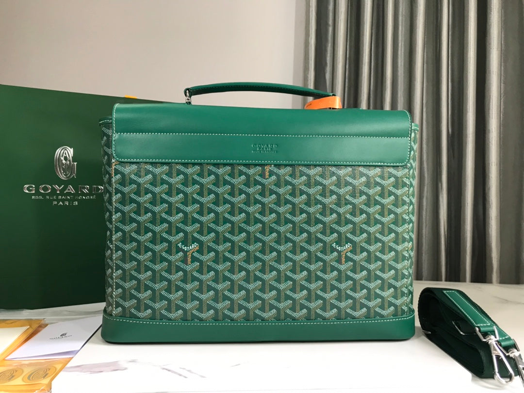 ゴヤール シタダン バッグ 38CM グリーン キャンバス