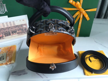 THE ALTO HATBOX TRUNK BAG 18CM BLACK CANVAS