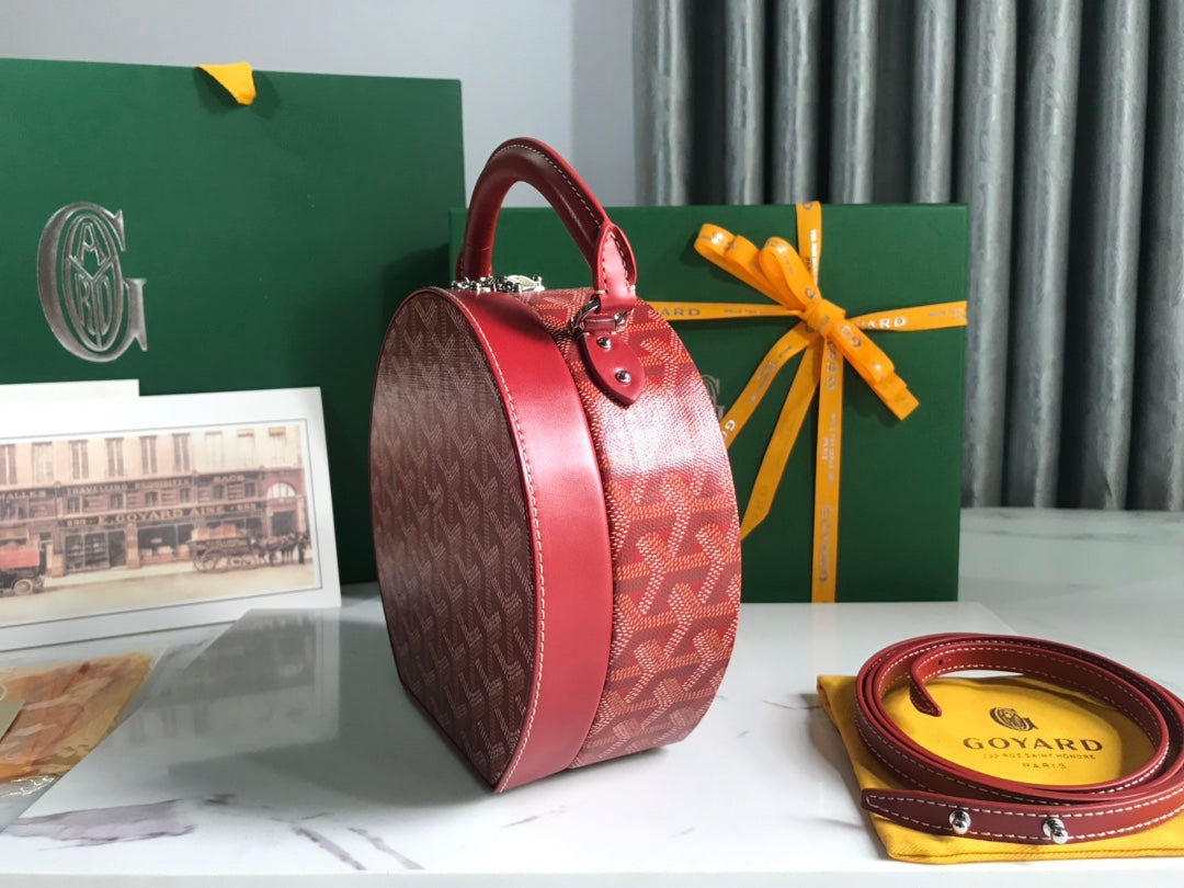アルト ハットボックス トランクバッグ 18cm レッドキャンバス