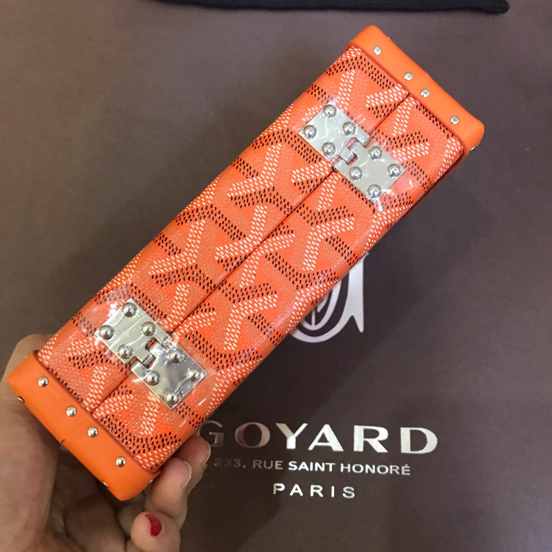 ミノディエール トランクバッグ 17cm オレンジ キャンバス