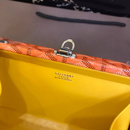 ミノディエール トランクバッグ 17cm オレンジ キャンバス