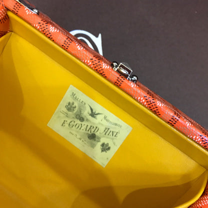 ミノディエール トランクバッグ 17cm オレンジ キャンバス