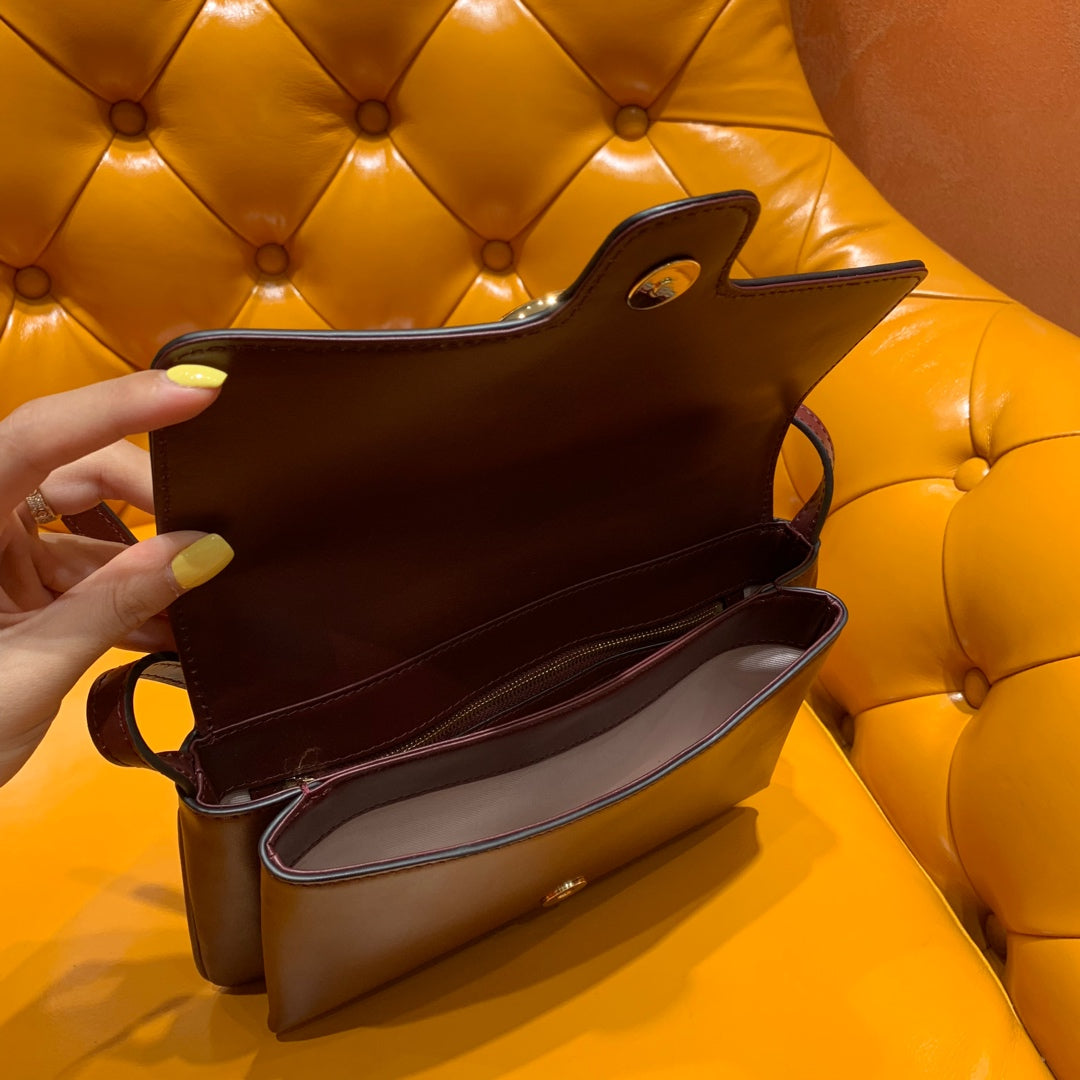 Sac GG Arli 25 cm en cuir de veau bordeaux, accessoires dorés