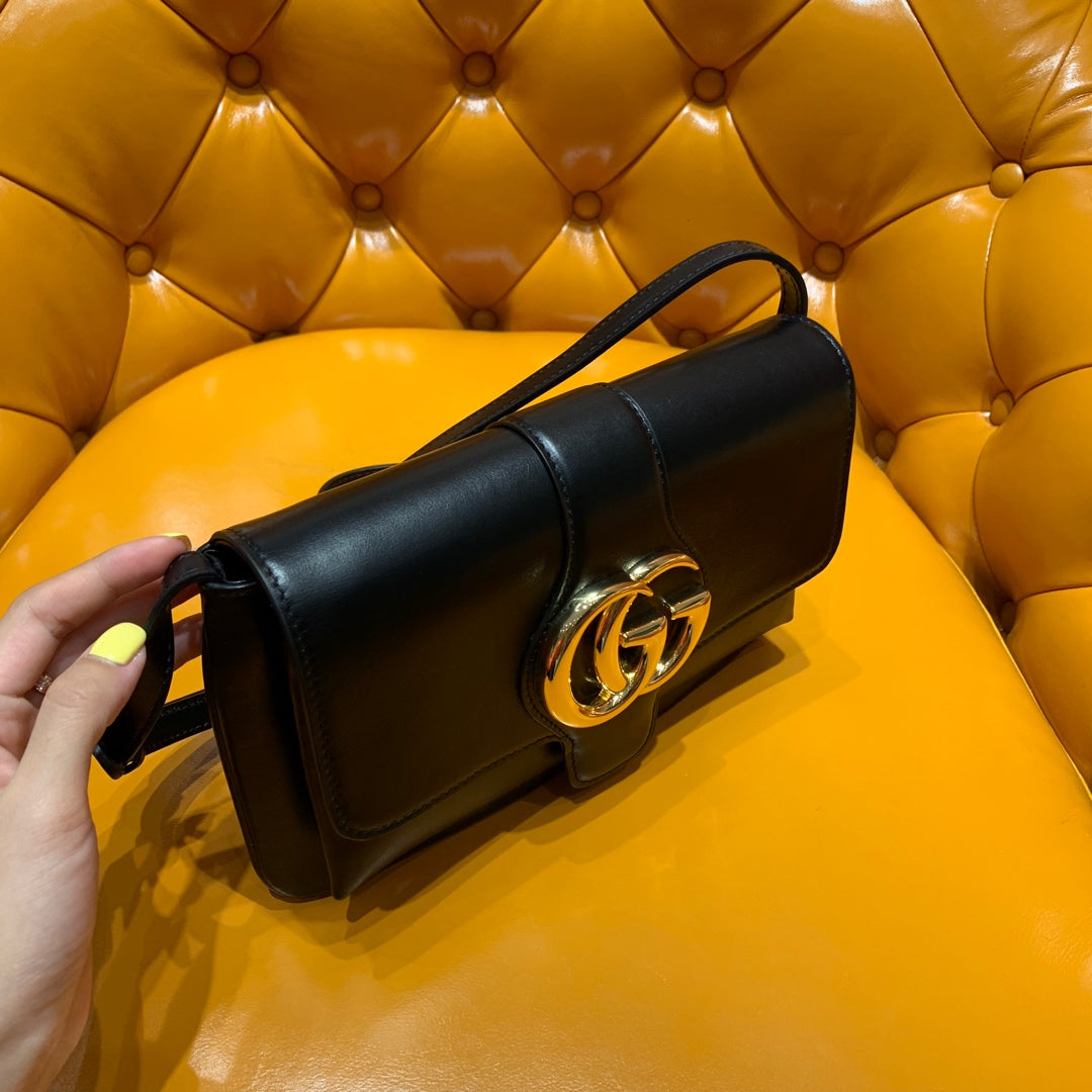 GG アルリ バッグ 25cm ブラック カーフスキン ゴールド金具