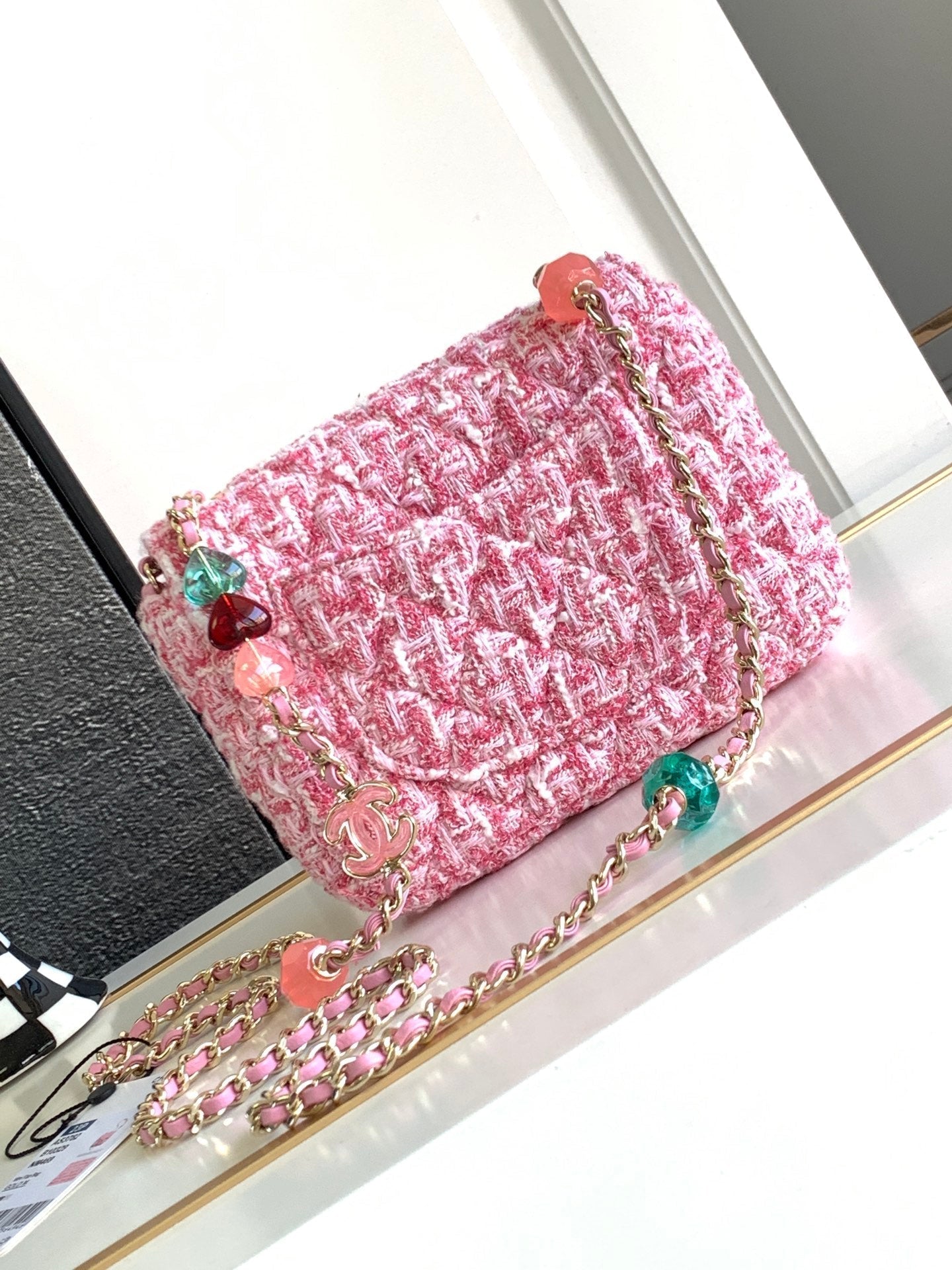 Sac CC Mini 23P 16 cm Sac en plastique en laine rose