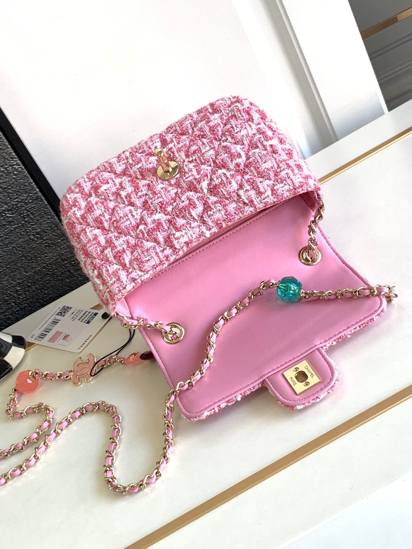 Sac CC Mini 23P 16 cm Sac en plastique en laine rose