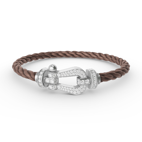 FORCE LARGE HORSESHOE FULL DIAMOND BRACELET SILVER