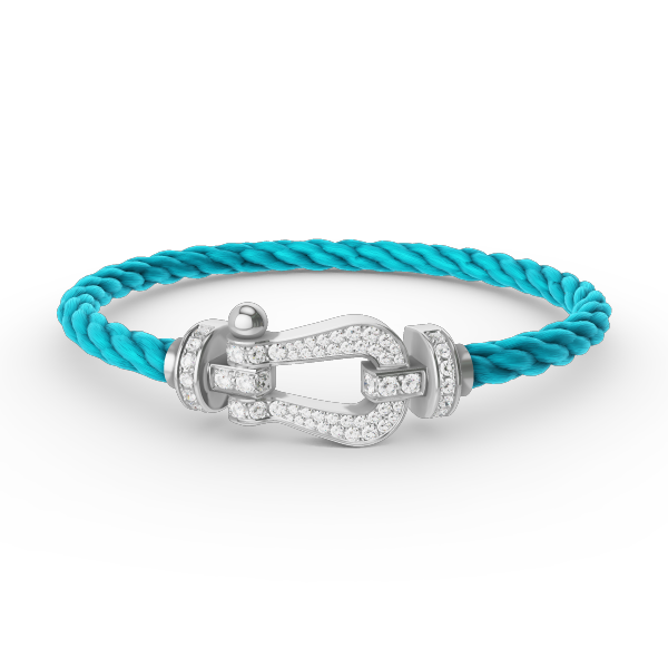 FORCE LARGE HORSESHOE FULL DIAMOND BRACELET SILVER