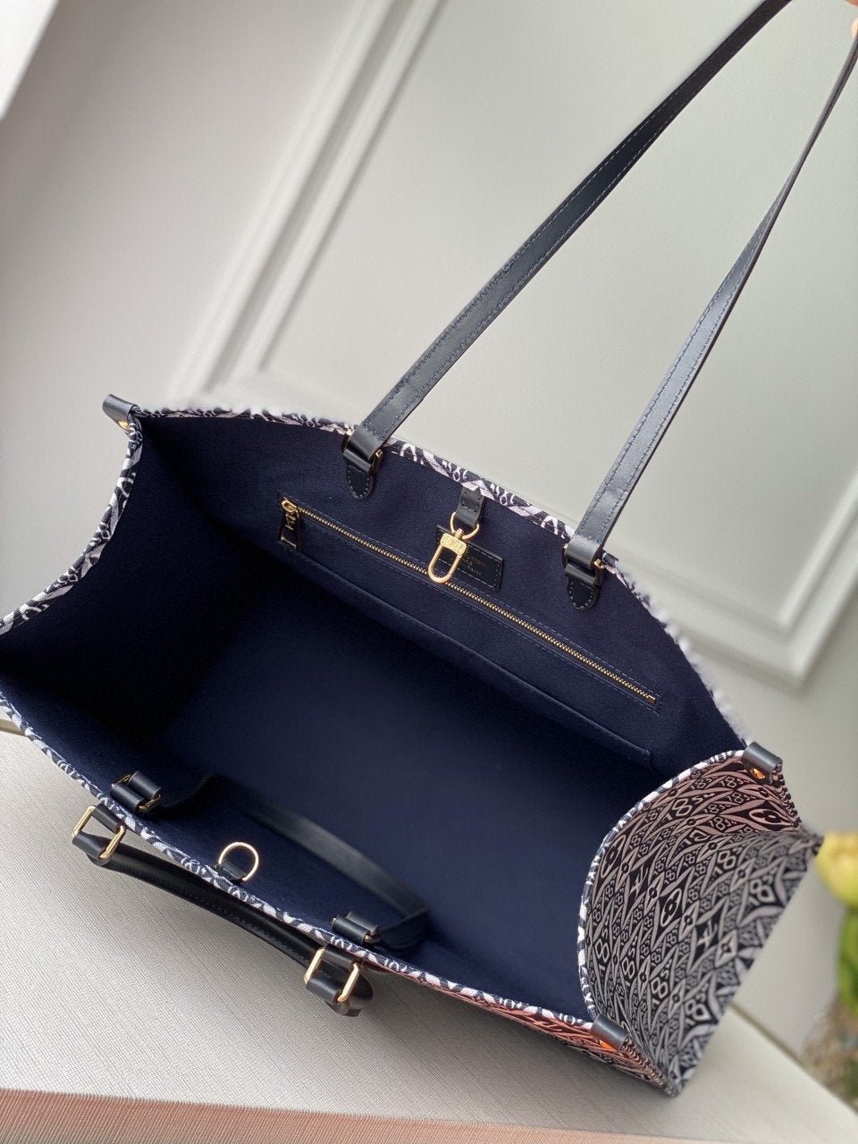 LV DEPUIS 1854 ONTHEGO GM TEXTILE GRIS