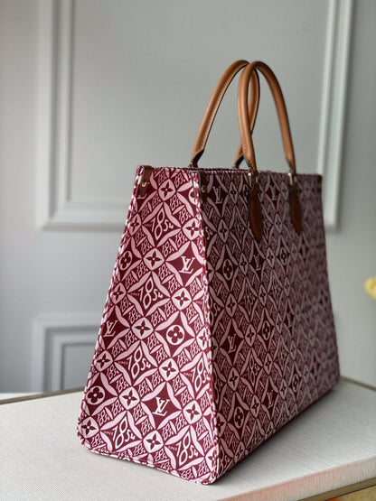 LV SINCE 1854 オンザゴー GM ボルドーレッド テキスタイル